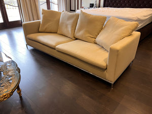 Beige Low Profile Sofa (*condition noted)
