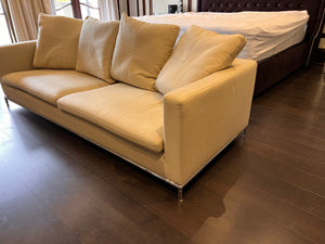 Beige Low Profile Sofa (*condition noted)
