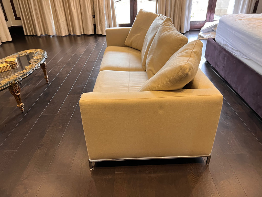 Beige Low Profile Sofa (*condition noted)