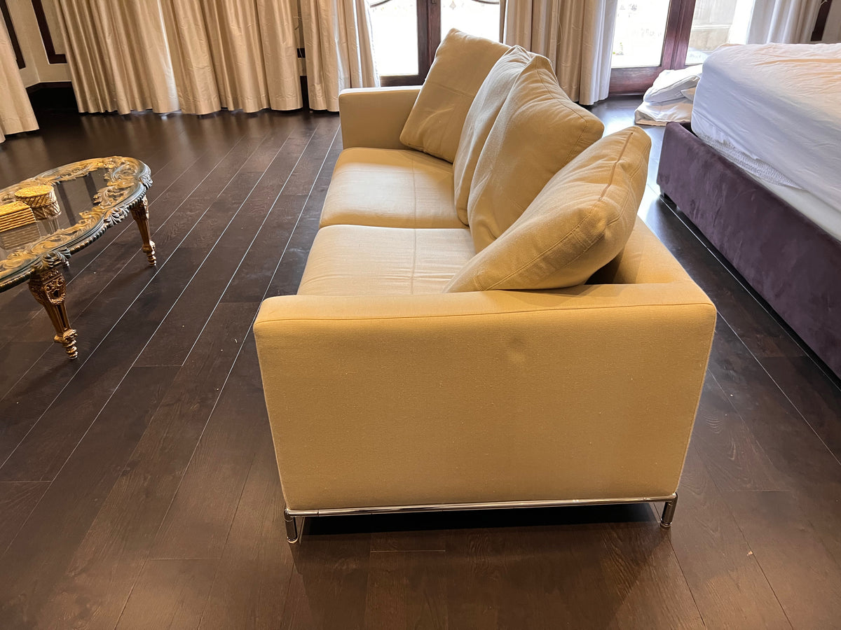 Beige Low Profile Sofa (*condition noted)