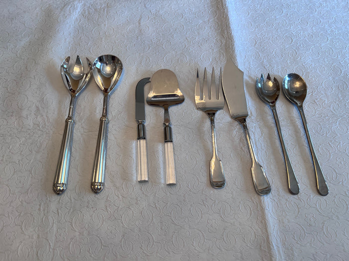 4 Pairs of Silver Plated Serving Utensils