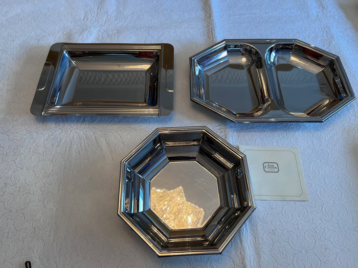 Lot of 3 Jean Couzon Stainless Platters