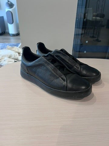 Men's Ermenegildo Zegna Couture Black Triple Stretch Sneakers , Size 7.5 (retail $1,020)