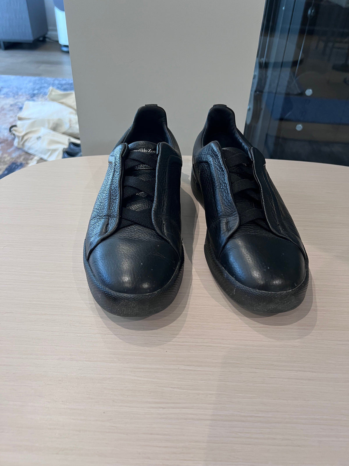 Men's Ermenegildo Zegna Couture Black Triple Stretch Sneakers , Size 7.5 (retail $1,020)