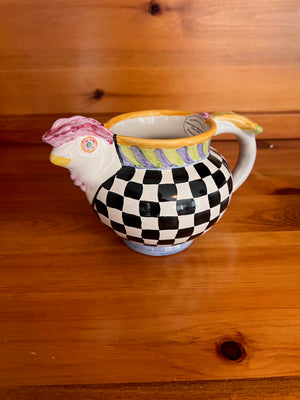 MacKenzie-Childs Ceramic Piccadilly Chicken Pitcher (*BRAND NEW)