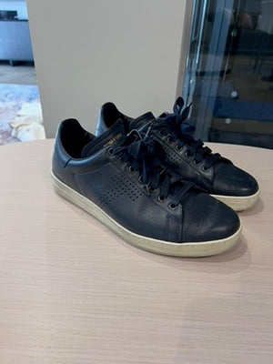 Men's Tom Ford Navy Blue Leather Low Top Sneaker, Size 7