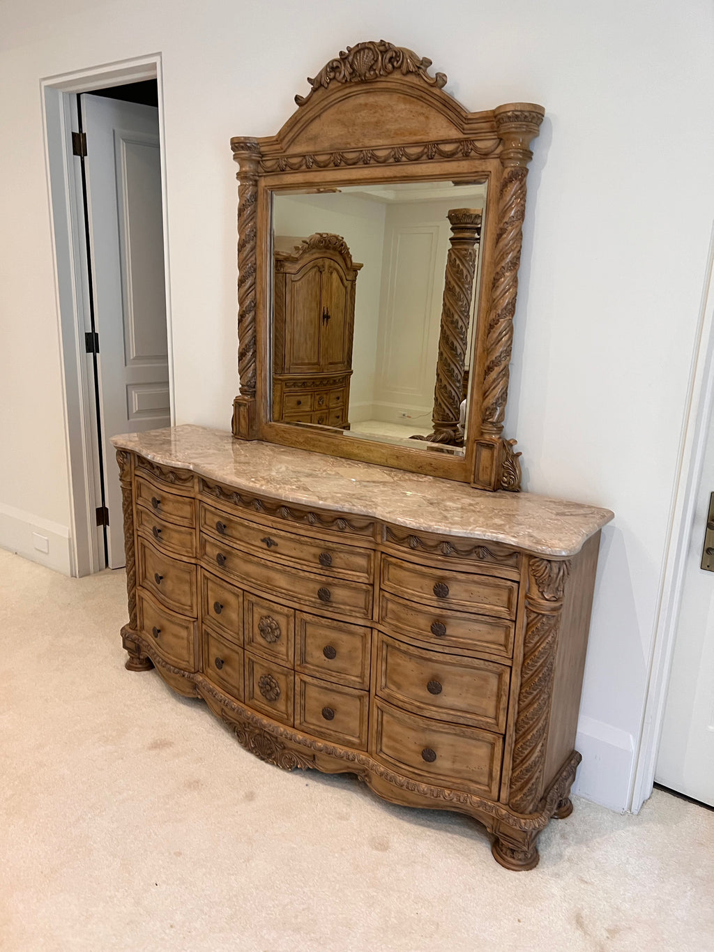 Ashley Furniture South Coast Marble Top Dress with Mirror