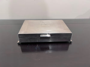 Sterling Silver Monogramed Box with Wood Liner- 563g