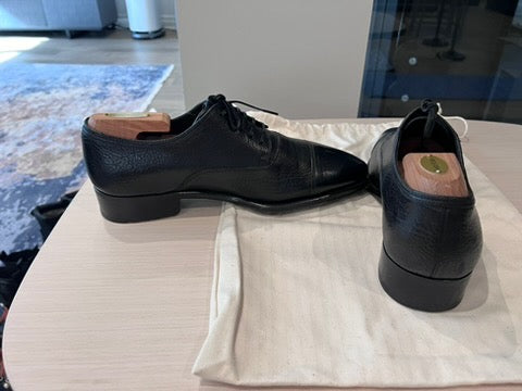 Men's Salvatore Ferragamo Limited Edition Black Leather Shoes, Size 7