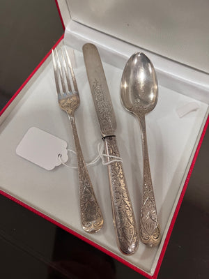 3 Piece Sterling Silver Monogramed Flatware- 110g