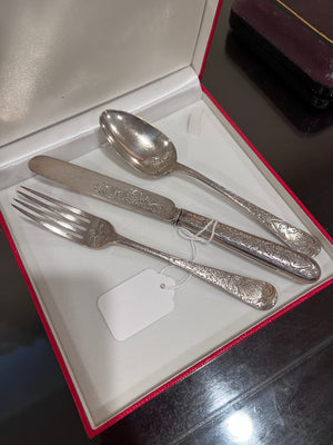 3 Piece Sterling Silver Monogramed Flatware- 110g