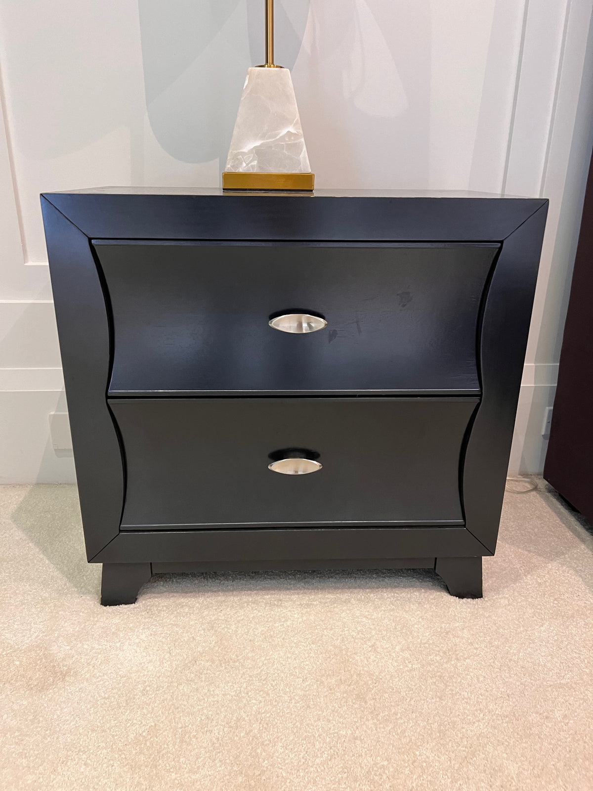 Pair of Black 2 Drawer Nightstands