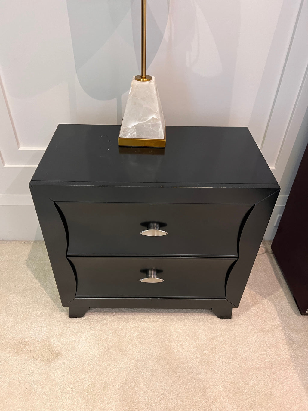 Pair of Black 2 Drawer Nightstands