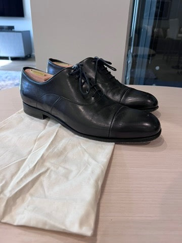 Men's Prada Black Leather Shoes, Size 6.5