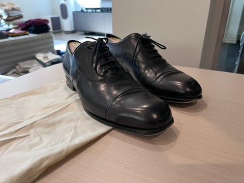Men's Prada Black Leather Shoes, Size 6.5