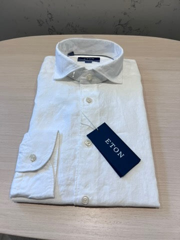 BRAND NEW Men's Eton White Linen Shirt (size 41, 16)