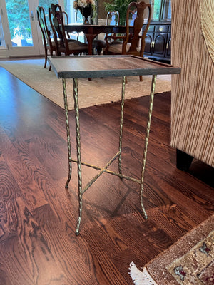 Gilt Twist Square Table with Wood Top by Currey & Co. (*retail $510)