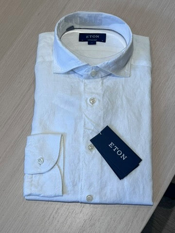 BRAND NEW Men's Eton White Linen Shirt (size 41, 16)