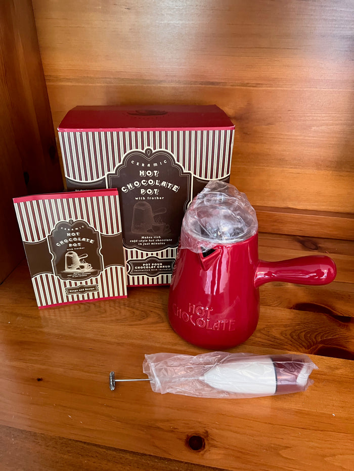 Bonjour Exclusively for Williams-Sonoma Ceramic Hot Chocolate Pot with Frother (*BRAND NEW in Box)