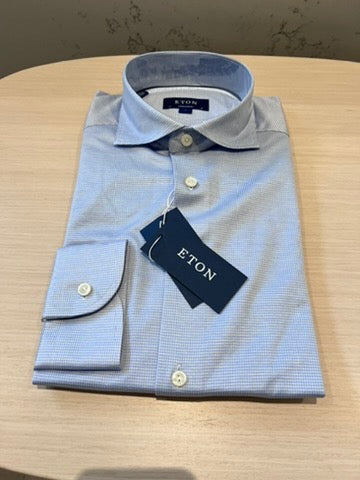 BRAND NEW Men's Eton Blue Cotton Shirt (size 41, 16)