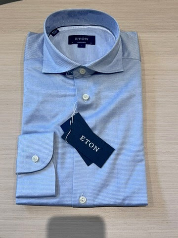 BRAND NEW Men's Eton Blue Cotton Shirt (size 41, 16)