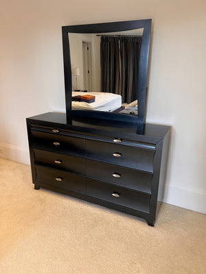Black 8 Drawer Dresser with Mirror