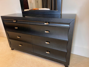 Black 8 Drawer Dresser with Mirror