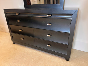 Black 8 Drawer Dresser with Mirror