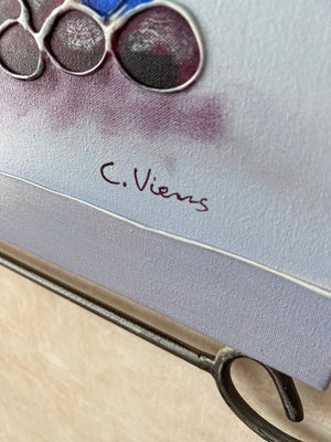 Pair of Fruit & Floral Paintings by C. Viens