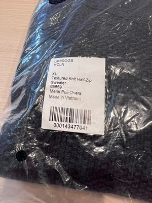 BRAND NEW in packaging Men's Lululemon Textured Knit Half-Zip Sweater, Heathered Classic Navy (*retail $168)