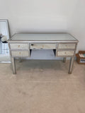 Mirrored Desk with 5 Drawers