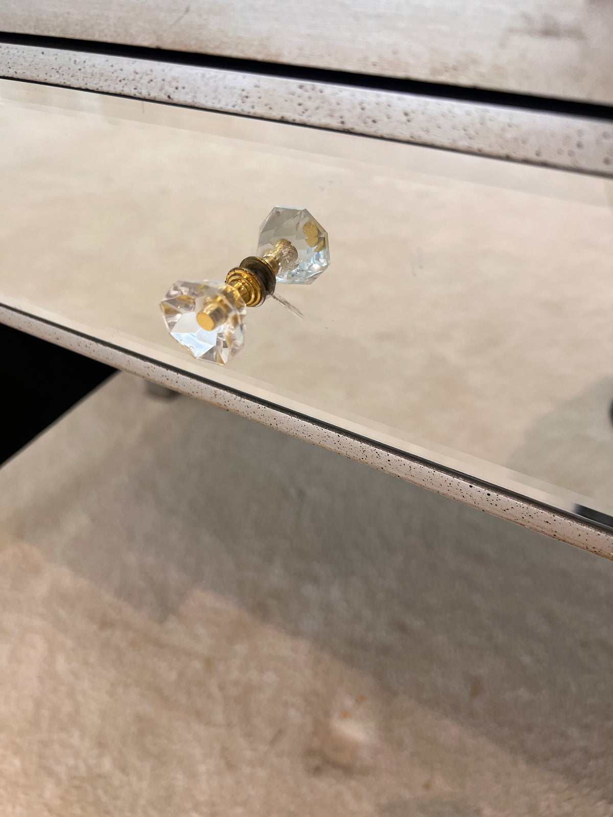 Mirrored Desk with 5 Drawers