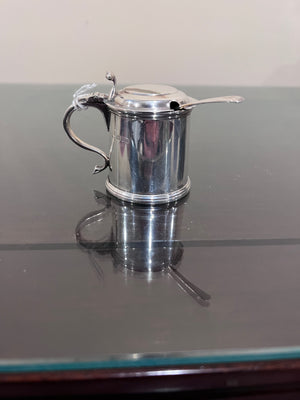 Sterling Silver Mustard Pot & Spoon- 95g
