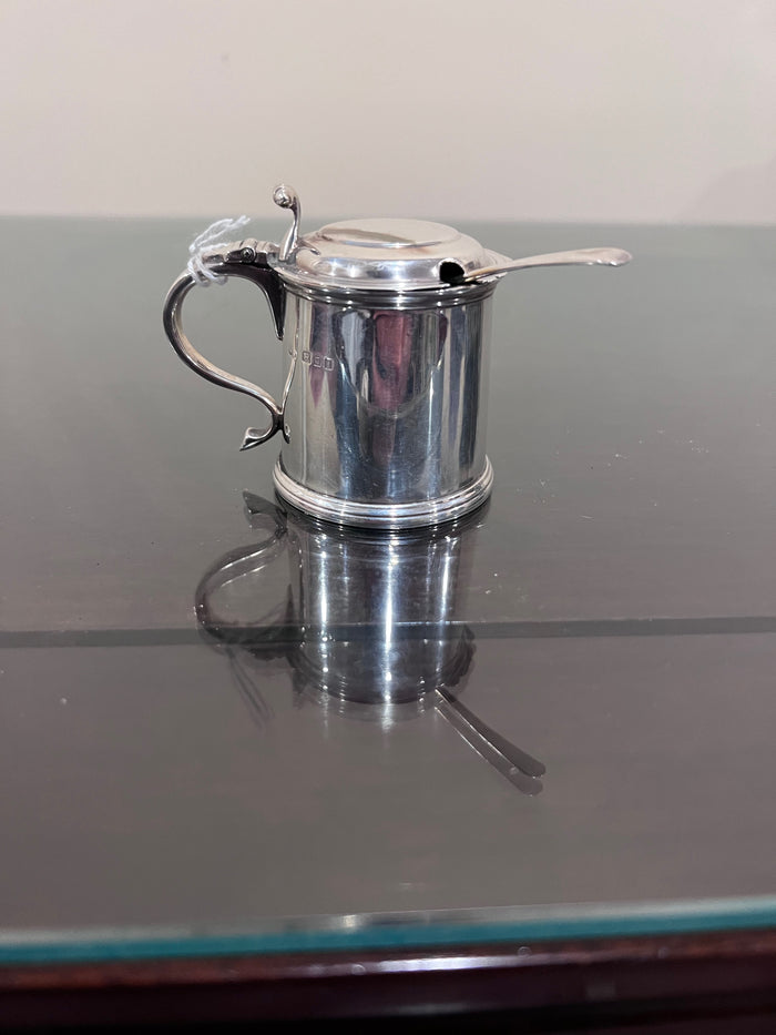 Sterling Silver Mustard Pot & Spoon- 95g