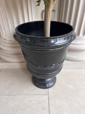 Boxwood Triple Ball Faux Tree with Black Resin Planter (*2 available- sold individually- select quantity)