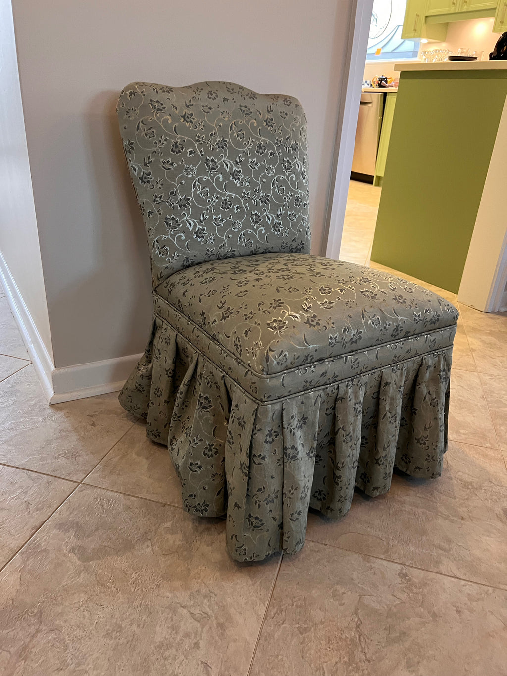 Small Green Upholstered Chair