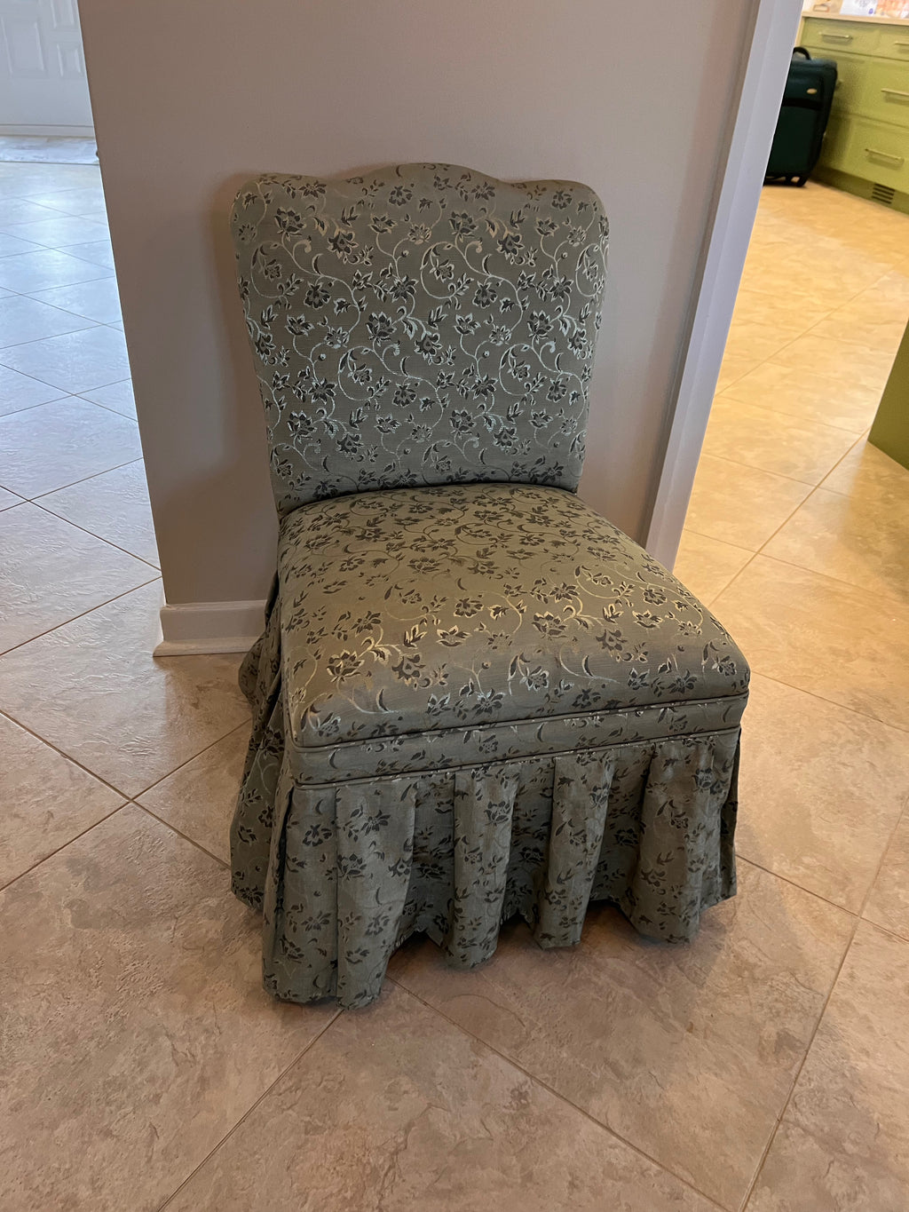 Small Green Upholstered Chair