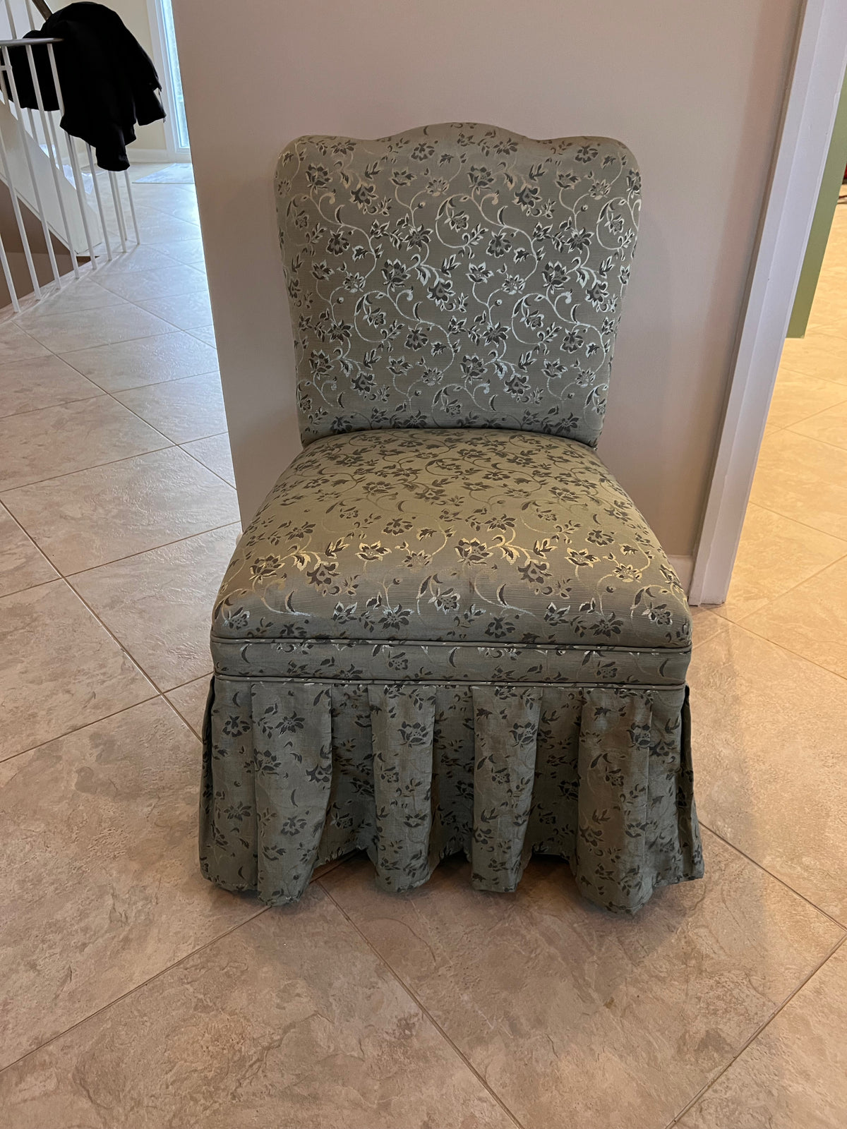 Small Green Upholstered Chair