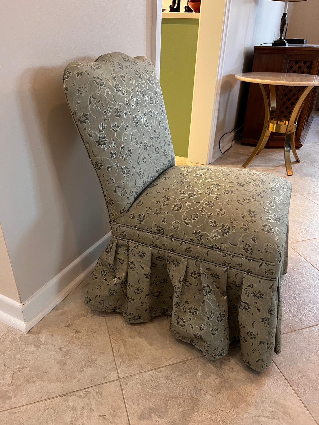 Small Green Upholstered Chair