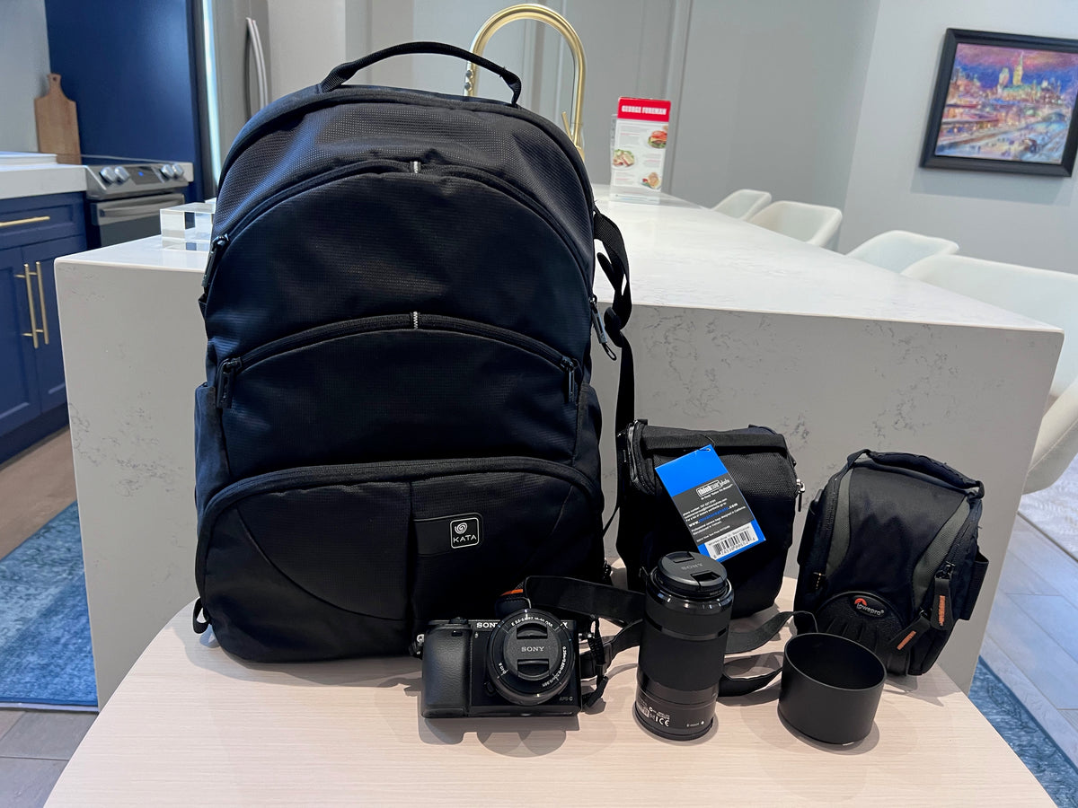 Lot- Sony Alpha a6000 Mirrorless Digital Camera with 16-50mm, Plus 55-210mm Power Zoom Lens, Plus Bag & 2 Carrying Cases