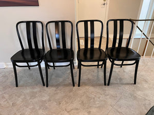Set of 4 Vintage IKEA Black Resin Bistro Chairs