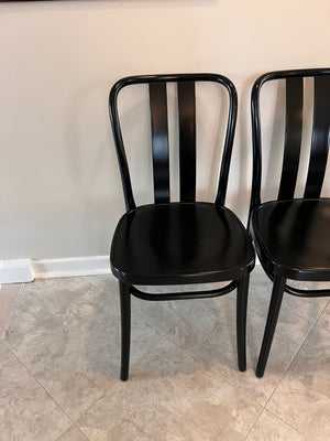 Set of 4 Vintage IKEA Black Resin Bistro Chairs