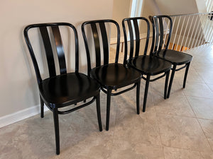 Set of 4 Vintage IKEA Black Resin Bistro Chairs