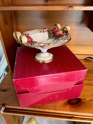 Fitz and Floyd Classics Winter Spice Footed Compote (*BRAND NEW IN ORIGINAL BOX)