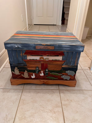 Lath Art by Ronnie Cole 'Noah's Treasure Box' Limited Edition- Signed, Dated and Numbered 13/100 1996 (*COA INCLUDED)