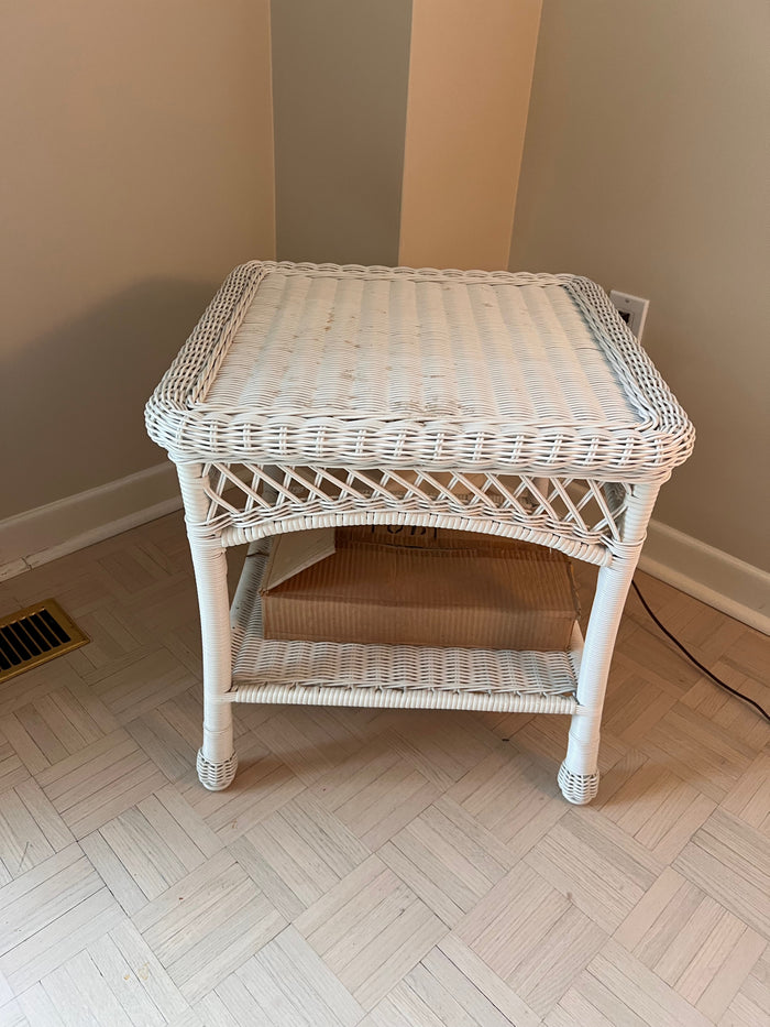 White Wicker Side