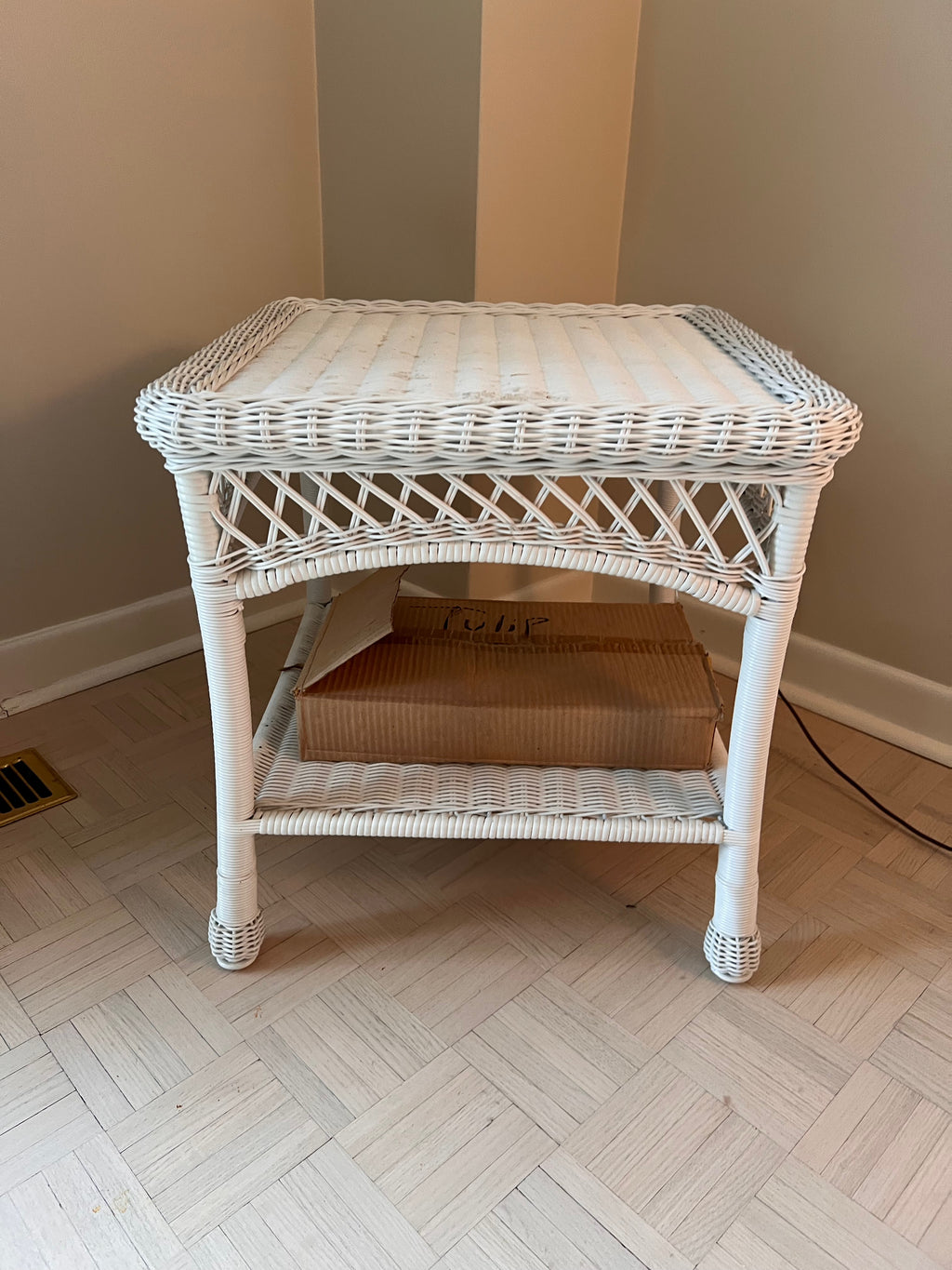 White Wicker Side