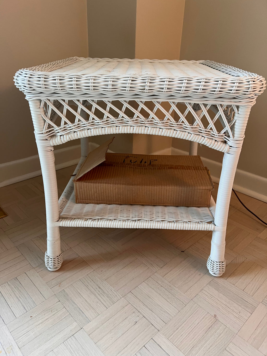 White Wicker Side