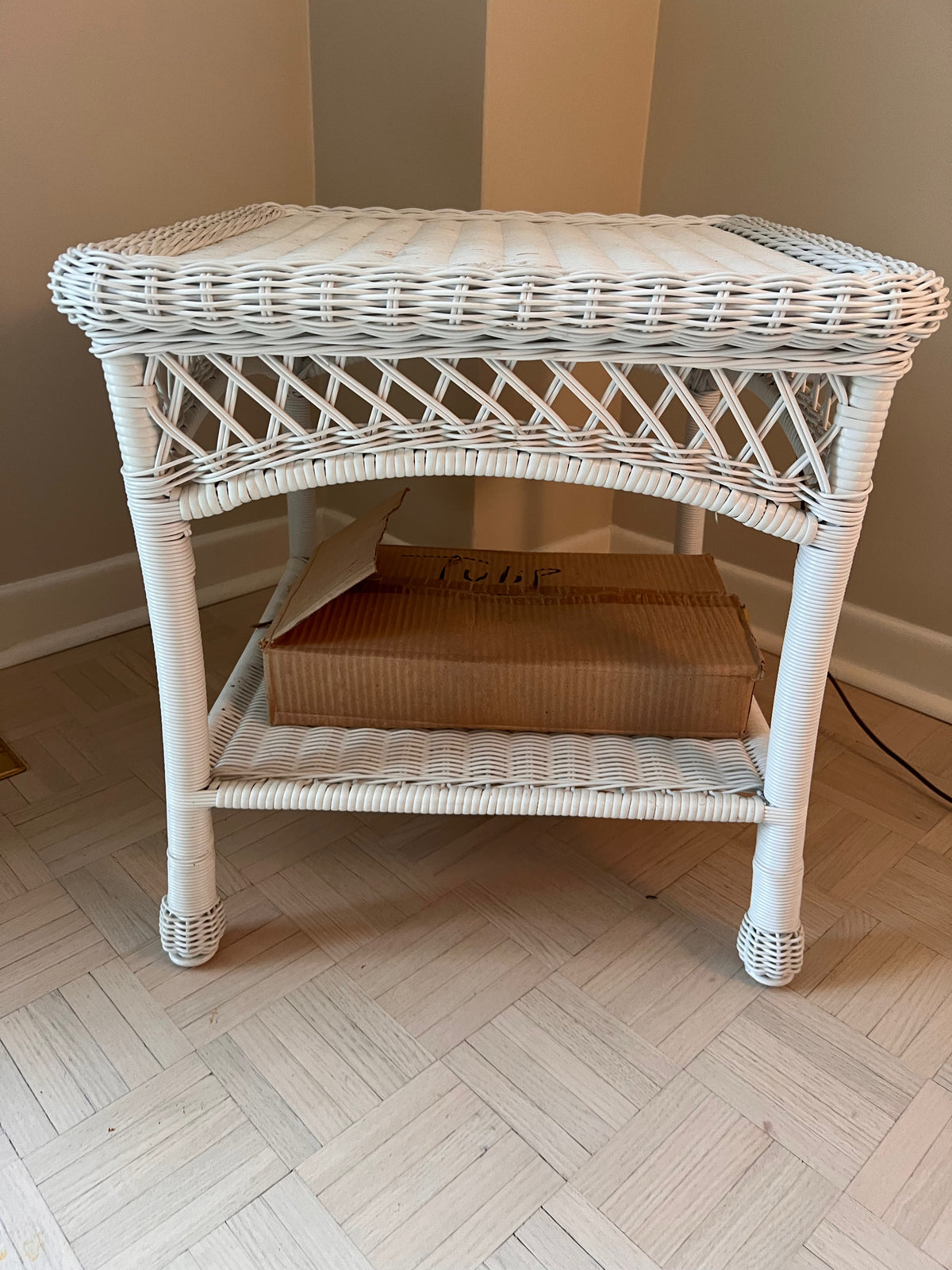 White Wicker Side