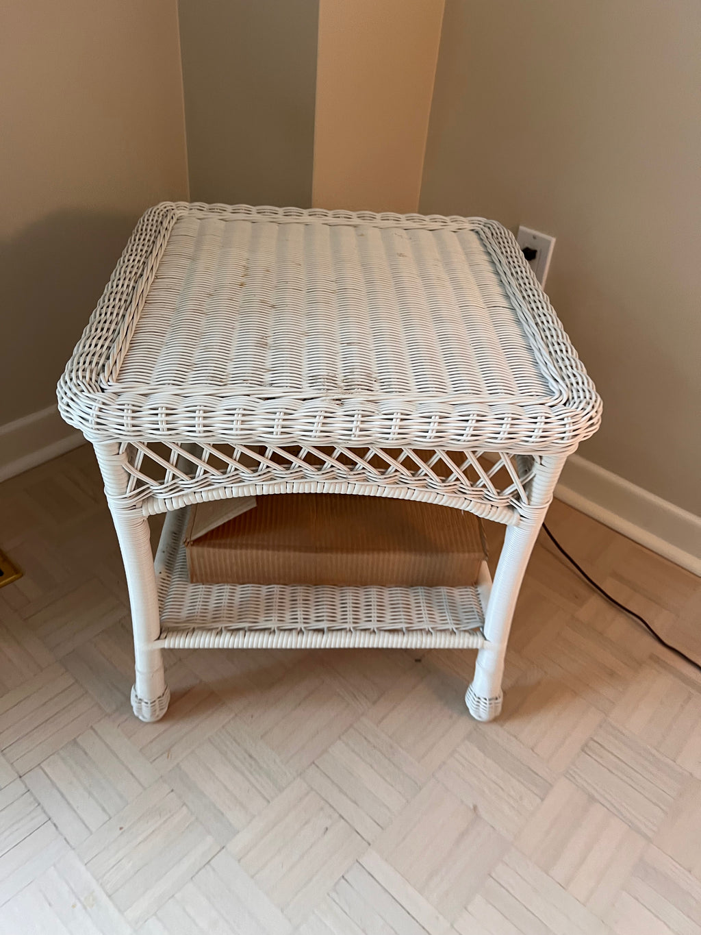 White Wicker Side